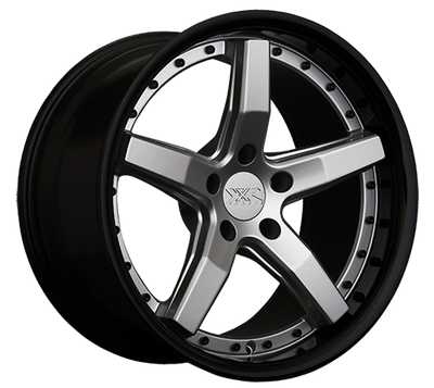 XXR 569 Wheel Silver / Gloss Black Lip 18x8.5 +38 5x100