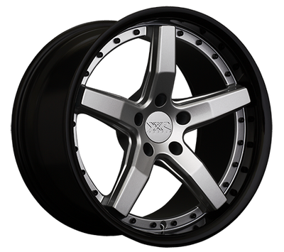 XXR 569 Wheel Silver / Gloss Black Lip 18x8.5 +38 5x120