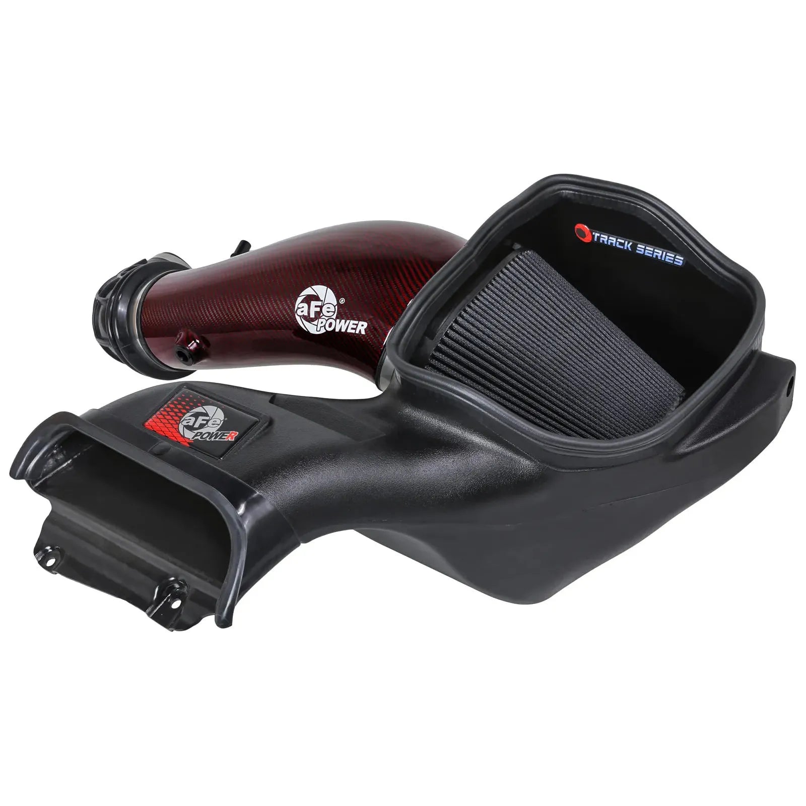 aFe 2023-2025 Ford F150 Raptor R V8 5.2L Supercharged Red Carbon Track Series Air Intake w/ P5R Filter