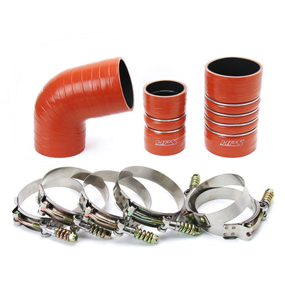 HPS Performance Products HPS High Temp Aramid Reinforced Silicone Intercooler Hose Boots Kit Chevy 2006-2010 Silverado 3500 6.6L Duramax Diesel