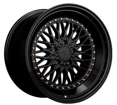 XXR 576 Wheel Black / Gold Rivets 18x9 +30 5x100