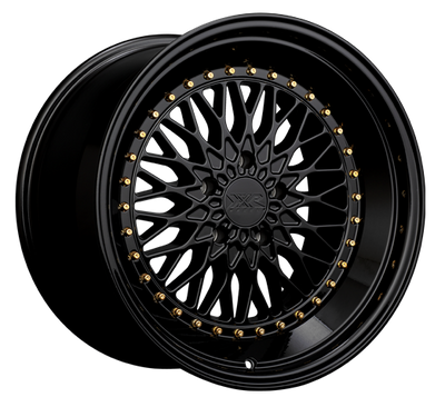 XXR 576 Wheel Black / Gold Rivets 18x9 +30 5x112
