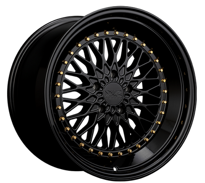 XXR 576 Wheel Black / Gold Rivets 18x9 +30 5x4.5