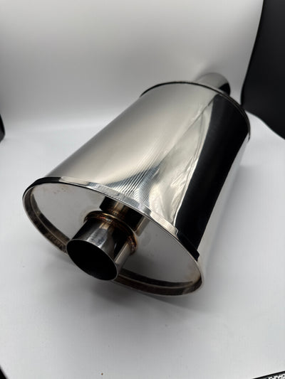 SPDZ1 World Spec 2.5 Inch Muffler Oval 2.5" Inlet 3.5" Outlet