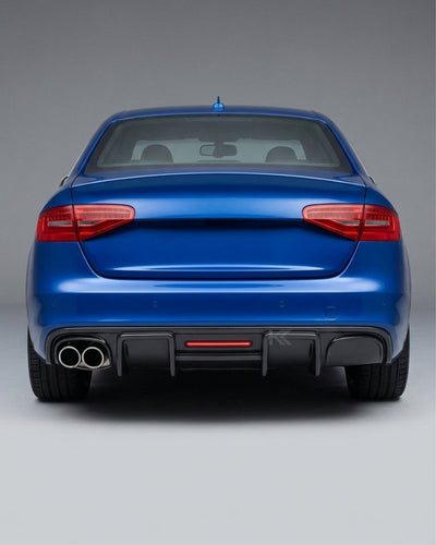 2008–2012 Audi A4 S-Line / S4 B8 Sedan Rear Bumper Lip with Integrated Brake Light – Carbon Fiber