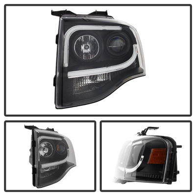 Spyder Ford Expedition 07-13 Projector Headlights Light Tube DRL Blk PRO-YD-FE07-LTDRL-BK 5079503