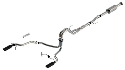 Borla F-150 2021 5.0L 4dr CC SB EC STB Lariat/KR/Platinm/LTD 3/2.25 SRE Cat-Back ATAK Black CHR Tips 140867BC