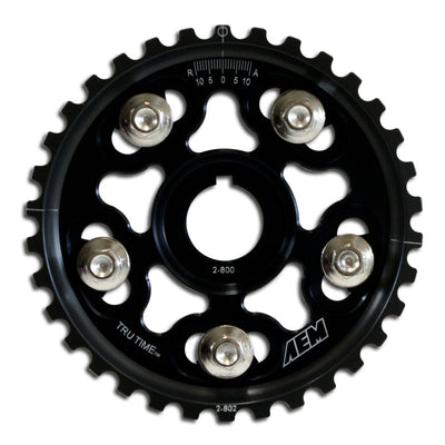 AEM Electronics Tru-Time Cam Gear Black 5-Bolt Honda B Series