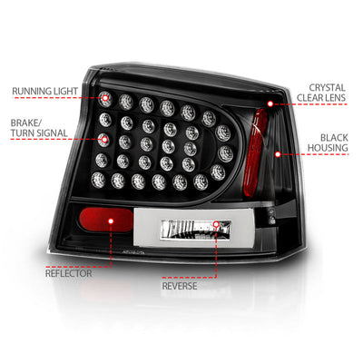 Anzo 2006-2008 Dodge Charger LED Taillights Black