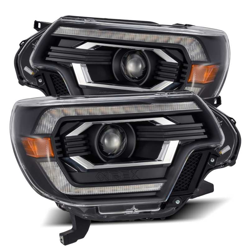 AlphaRex 12-15 Toyota Tacoma LUXX-Series LED Projector Headlights Black