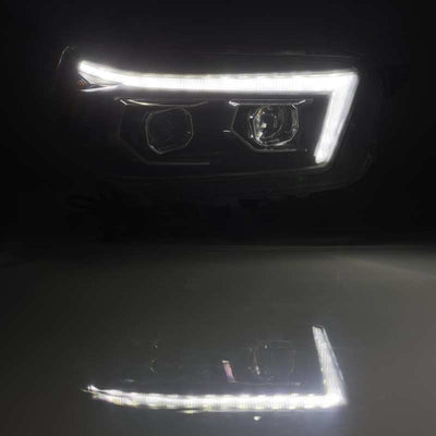 AlphaRex 10-13 Toyota 4Runner PRO-Series Halogen Projector Headlights Black