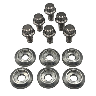 BLOX Racing New Fender Washers Kit M6 12pt - 6pc Large Diameter Silver BXAC-00311-SI