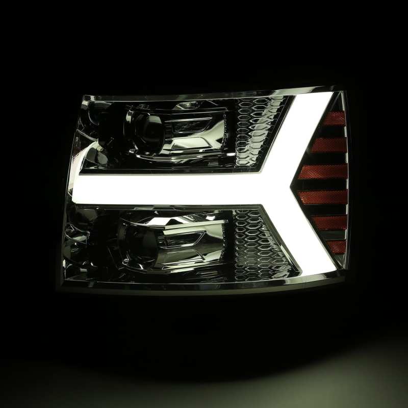AlphaRex 07-13 Chevrolet Silverado LUXX-Series LED Projector Headlights Chrome