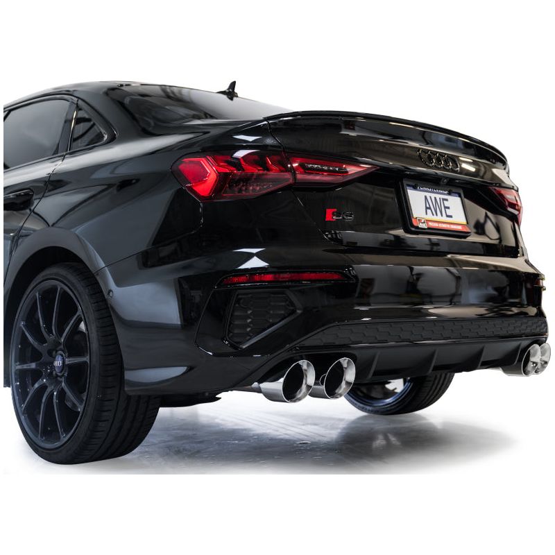 AWE 22-24 Audi 8Y S3 Track Edition Exhaust  - Chrome Silver Tips