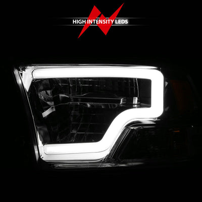 ANZO 2009-2020 Dodge Ram 1500 Full LED Square Projector Headlights w/ Chrome Housing Chrome Amber 111540