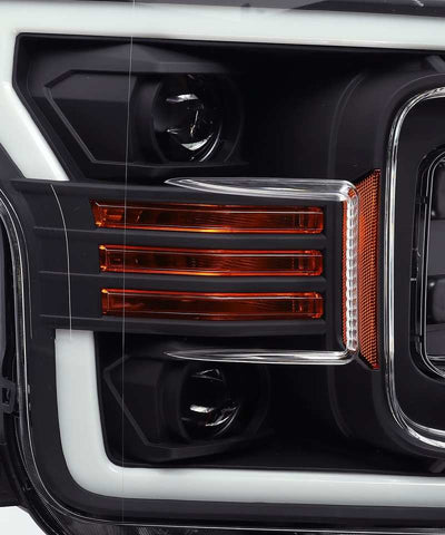 AlphaRex 18-19 Ford F-150 PRO-Series Proj Headlights Plank Style Matte Blk w/Activ Light/Seq Signal 880186 *Discontinued