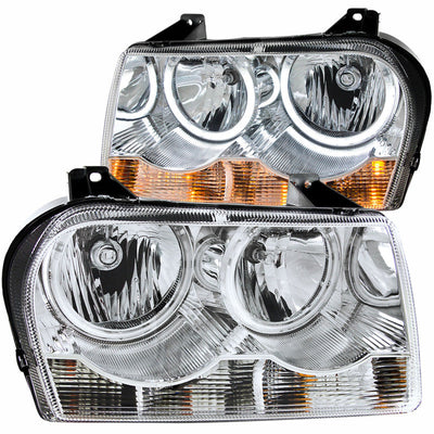 Anzo 2005-2010 Chrysler 300 Crystal Headlights w/ Halo Chrome (CCFL)
