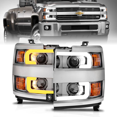 Anzo Projector Headlights 15-17 Chevrolet Silverado 2500HD / 3500HD Chrome