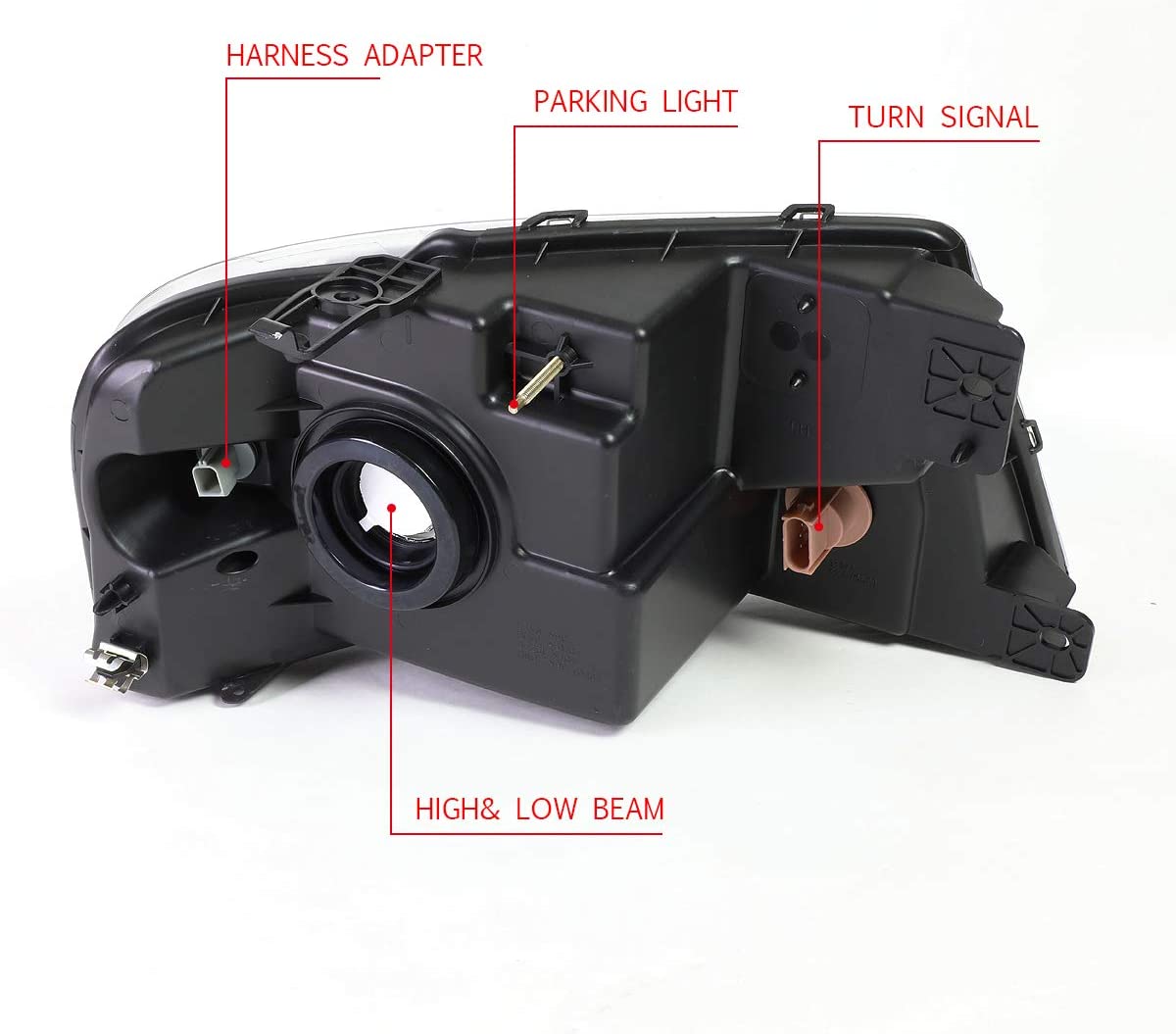 Dna Motoring Hlohf1504cham Headlight Assembly Driver And Passenger Side