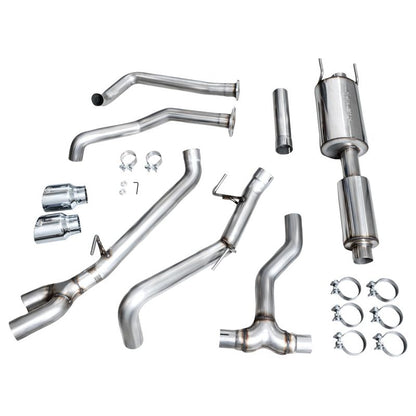 AWE 0FG Exhaust for 3rd Gen Toyota Tundra - Dual Chrome Silver Tips