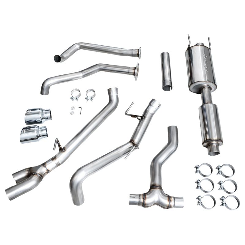 AWE 0FG Exhaust for 3rd Gen Toyota Tundra - Dual Chrome Silver Tips