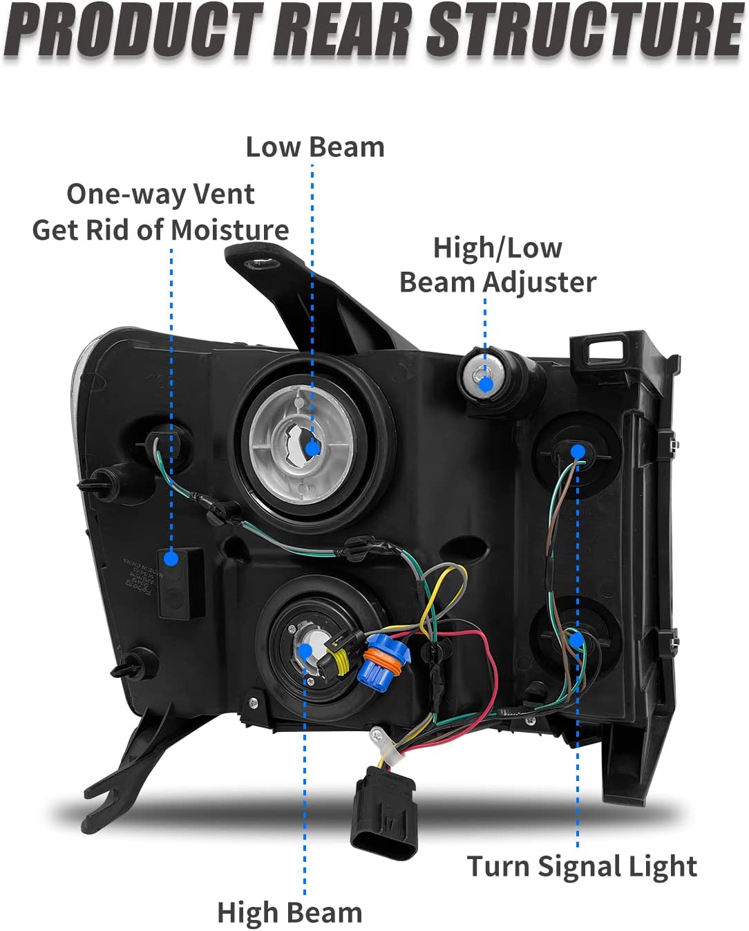 Adcarlights 20072014 Sierra Headlight Assembly Compatible With Gmc 1500 0714 2500hd 3500hd Chrome Housing Amber Reflector Replacement Left And Right