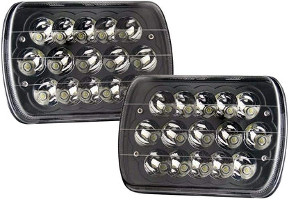 Black Pair 45w 7x6 5x7 6052 6054 H5054 H6054 Hilow Sealed Beam LED Headlights Replacement For Chevy Express Cargo Van 1500
