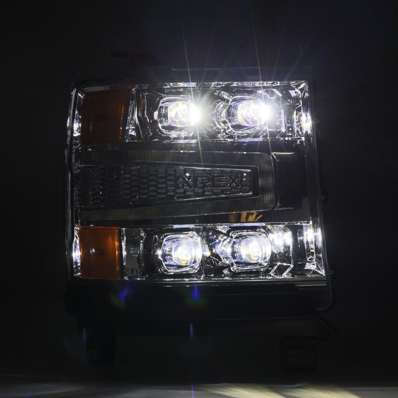 AlphaRex 16-18 Chevrolet Silverado 1500 NOVA-Series LED Projector Headlights Chrome