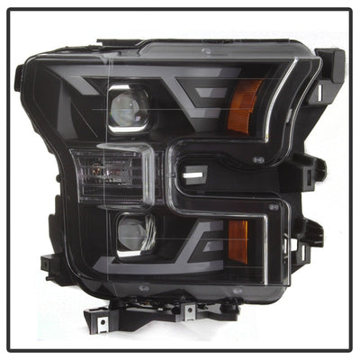 SPYDER xTune 15-17 Ford F-150 DRL LED Light Bar Projector Headlights - Black (PRO-JH-FF15015-LB-BK) 9042935