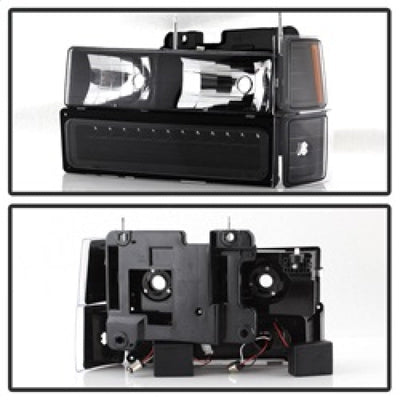 SPYDER Xtune 92-94 Blazer Full Size Corner/LED Bumper Headlights Black HD-JH-CCK88-LED-AM-BK-SET 5069542