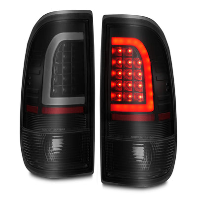 ANZO 1997-2003 Ford F-150 LED Tail Lights w/ Light Bar Black Housing Smoke Lens 311378
