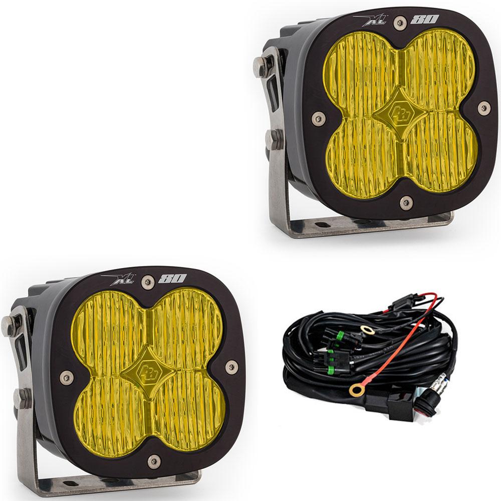 Baja Designs XL80 LED Auxiliary Light Pod Pair - Wide Cornering - Amber