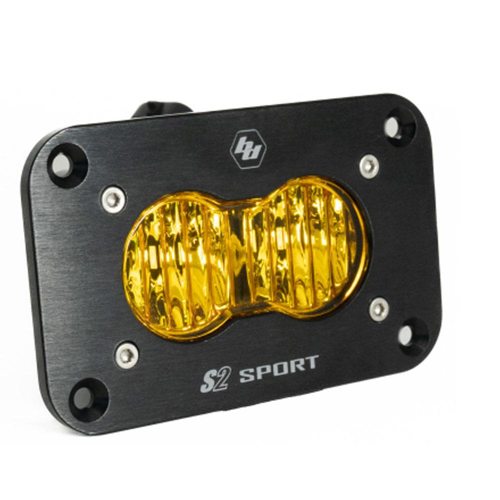 Baja Designs S2 Sport Black Flush Mount LED Auxiliary Light Pod - Amber Wide Cornering