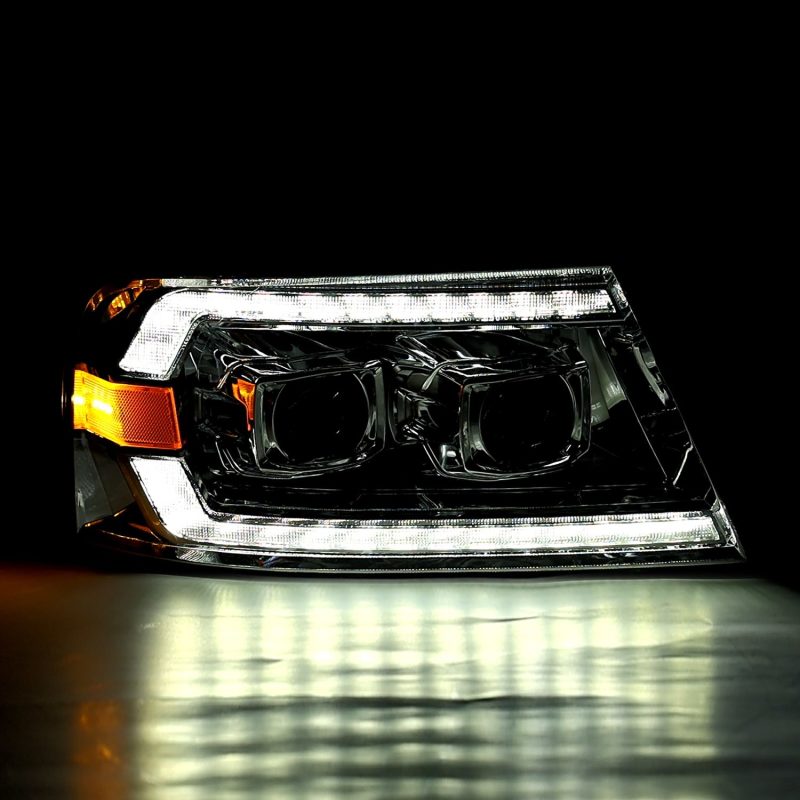 AlphaRex 04-08 Ford F150 / 06-08 Lincoln Mark LT LUXX-Series LED Projector Headlights Chrome