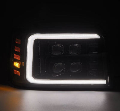 AlphaRex 92-96 Ford F-Series/Bronco NOVA-Series LED Proj Headlight Alpha-Bk w/Actv Light SS & SBDRL 880269 *Discontinued