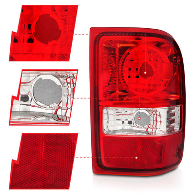 ANZO 2001-2011 Ford Ranger Taillights w/ Red/Clear Lens (OE Replacement) Pair 211182