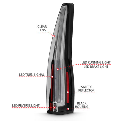 ANZO 2007-2014 Chevrolet TahOE Led Taillights Red/Clear 311297