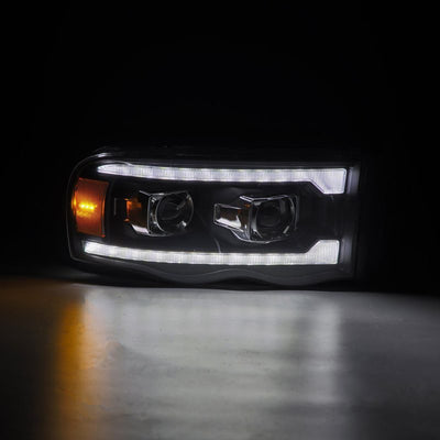 AlphaRex 02-05 Dodge Ram 1500 LUXX LED Proj Headlights Plank Style Black w/Activ Light/Seq Signal 880567 *Discontinued