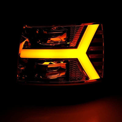AlphaRex 07-13 Chevrolet Silverado LUXX-Series LED Projector Headlights Chrome