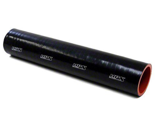 HPS 2-11/16" ID, 1 Foot Length, Silicone Straight Coupler Tube Hose, High Temp 4-ply Reinforced, Black, 68mm ID