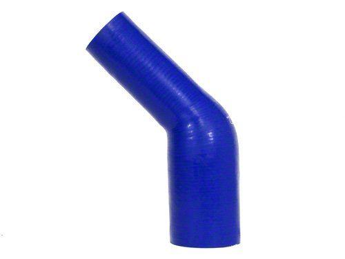 HPS 1-1/2" - 2" ID, Silicone 45 Degree Elbow Reducer Coupler Hose, High Temp 4-ply Reinforced, Blue, 38mm - 51mm ID