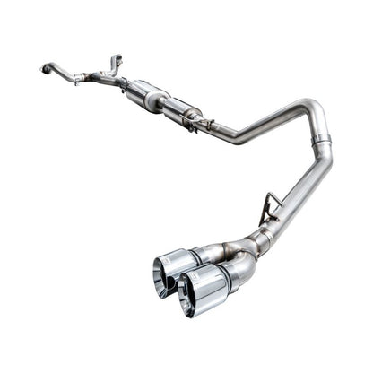 AWE 0FG Exhaust for 3rd Gen Toyota Tundra - Dual Chrome Silver Tips