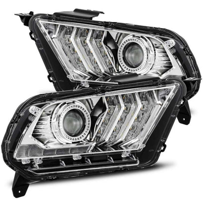 AlphaRex 10-12 Ford Mustang LUXX-Series LED Projector Headlights Chrome