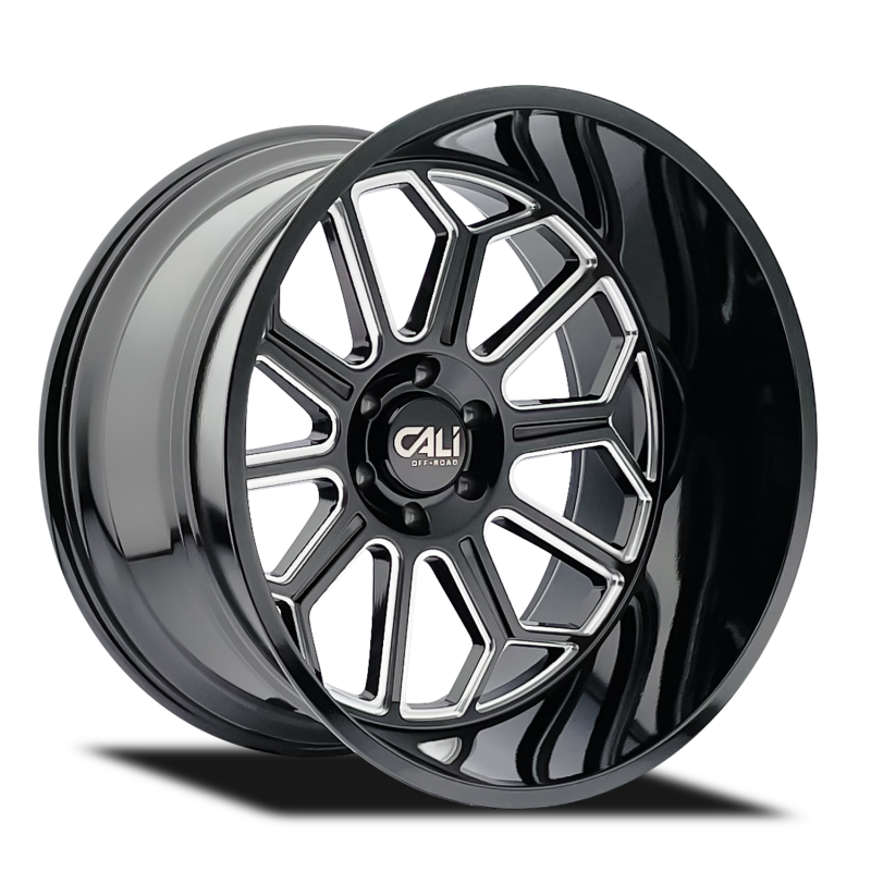 Cali Off-Road 9117 Auburn 22x12 / 8x170 BP / -51mm Offset / 125.2mm Hub Gloss Black Milled Wheel 9117-22270BM