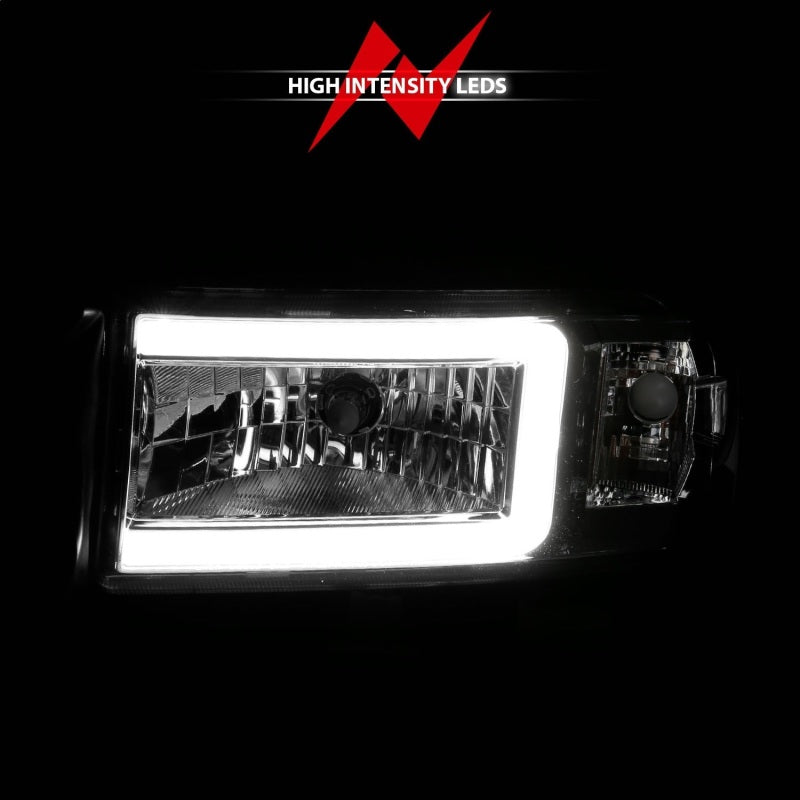 ANZO 94-02 Dodge RAM Crystal Headlight - w/ Light Bar Chrome Housing 111555