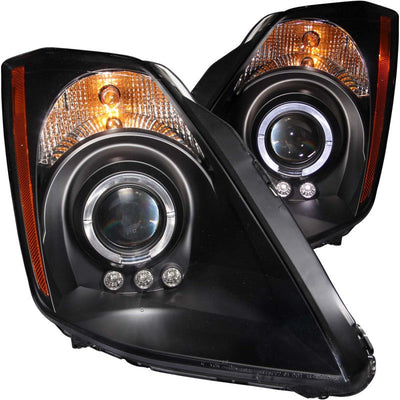 ANZO 2003-2005 Nissan 350Z Projector Headlights w/ Halo Black 121444