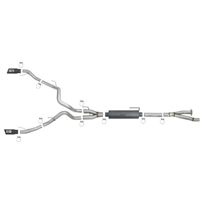 aFe MACH Force-Xp 3in to 3-1/2in 304 SS Cat-Back Exhaust w/Black Tip 17-18 Ford F-150 Raptor V6 3.5L