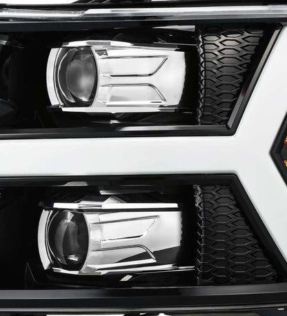 AlphaRex 07-13 Chevrolet Silverado LUXX-Series LED Projector Headlights Jet Black