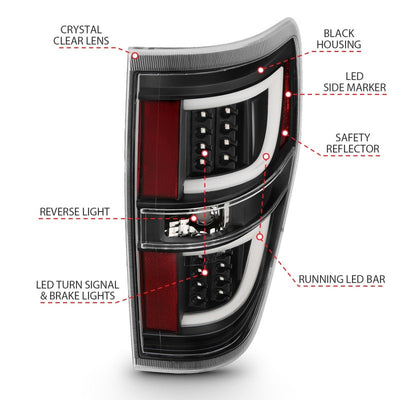 Anzo 2009-2013 Ford F-150 LED Taillights Black