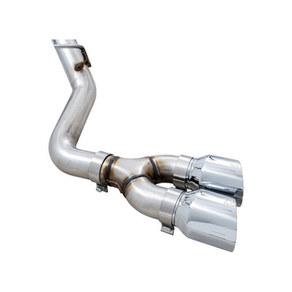 AWE Tuning 4th Gen GM 1500 5.3L 0FG Catback Dual Side Exit (Flat Bumper) - Chrome Tips